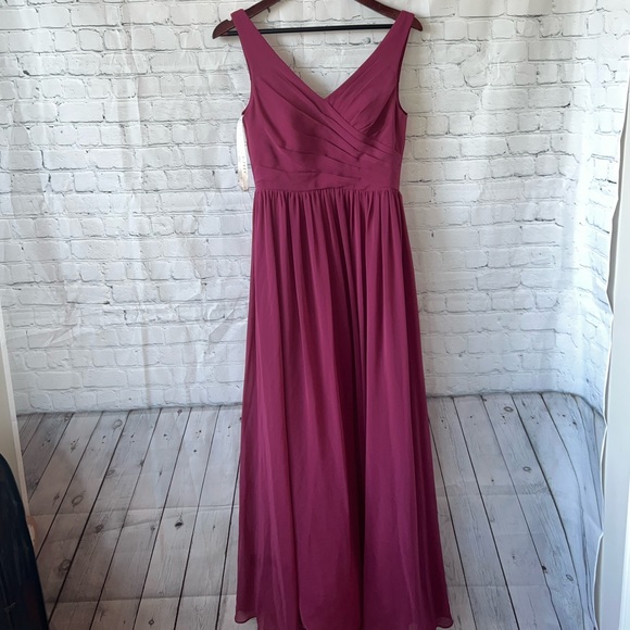 azazie Dark Purple / Pink long polyester formal dress size L - Picture 5 of 15